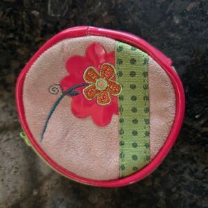 Russ Suede Coin Purse Pink Floral